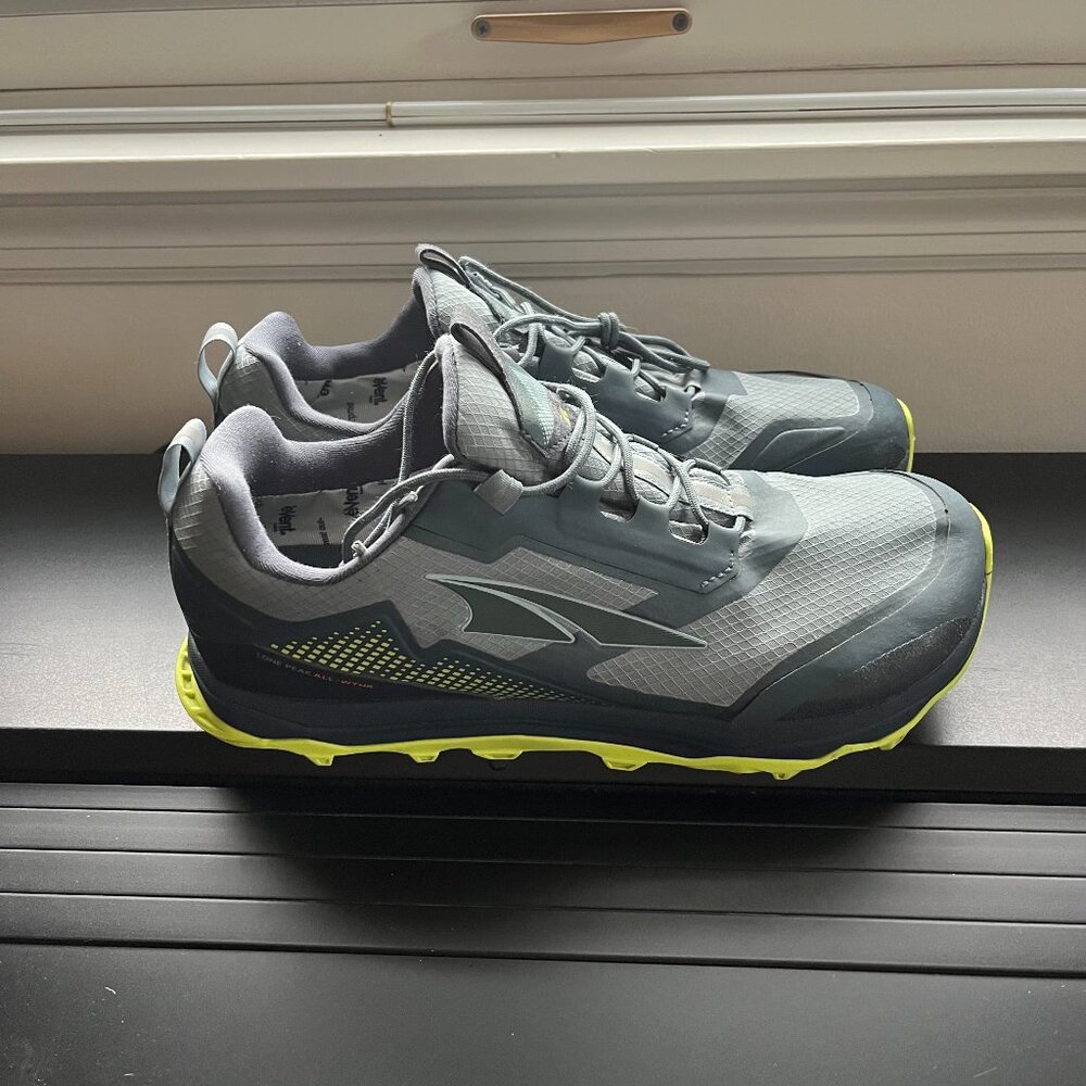 Altra Lone Peak All-Weather Low Trail running Shoes Gray Light Green Men's 12
